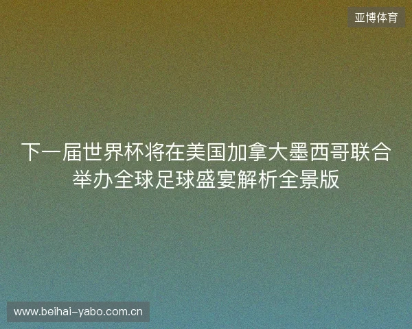 下一届世界杯将在美国加拿大墨西哥联合举办全球足球盛宴解析全景版