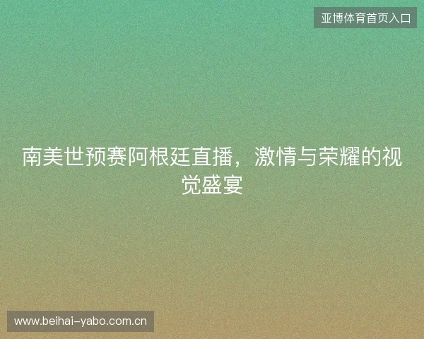 南美世预赛阿根廷直播，激情与荣耀的视觉盛宴